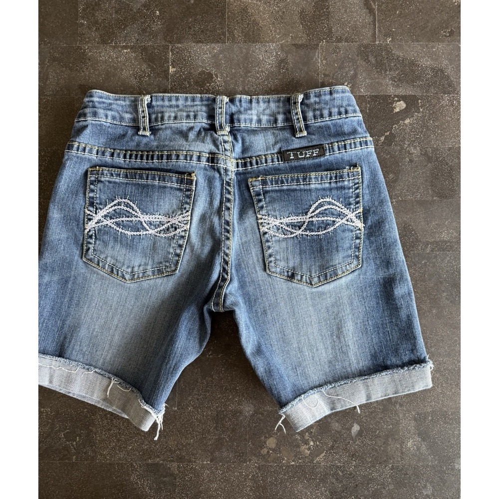 Cowgirl Tuff Co Women Denim Shorts Medium Wash Don't Fence Me In Size 27 Western